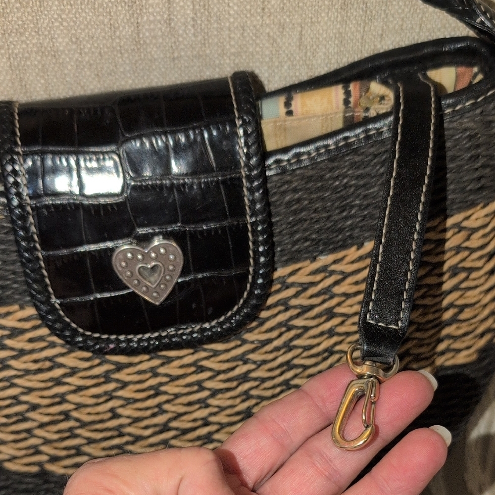Brighton Black and Tan Woven Handbag With Hang Tag - Picture 3 of 12